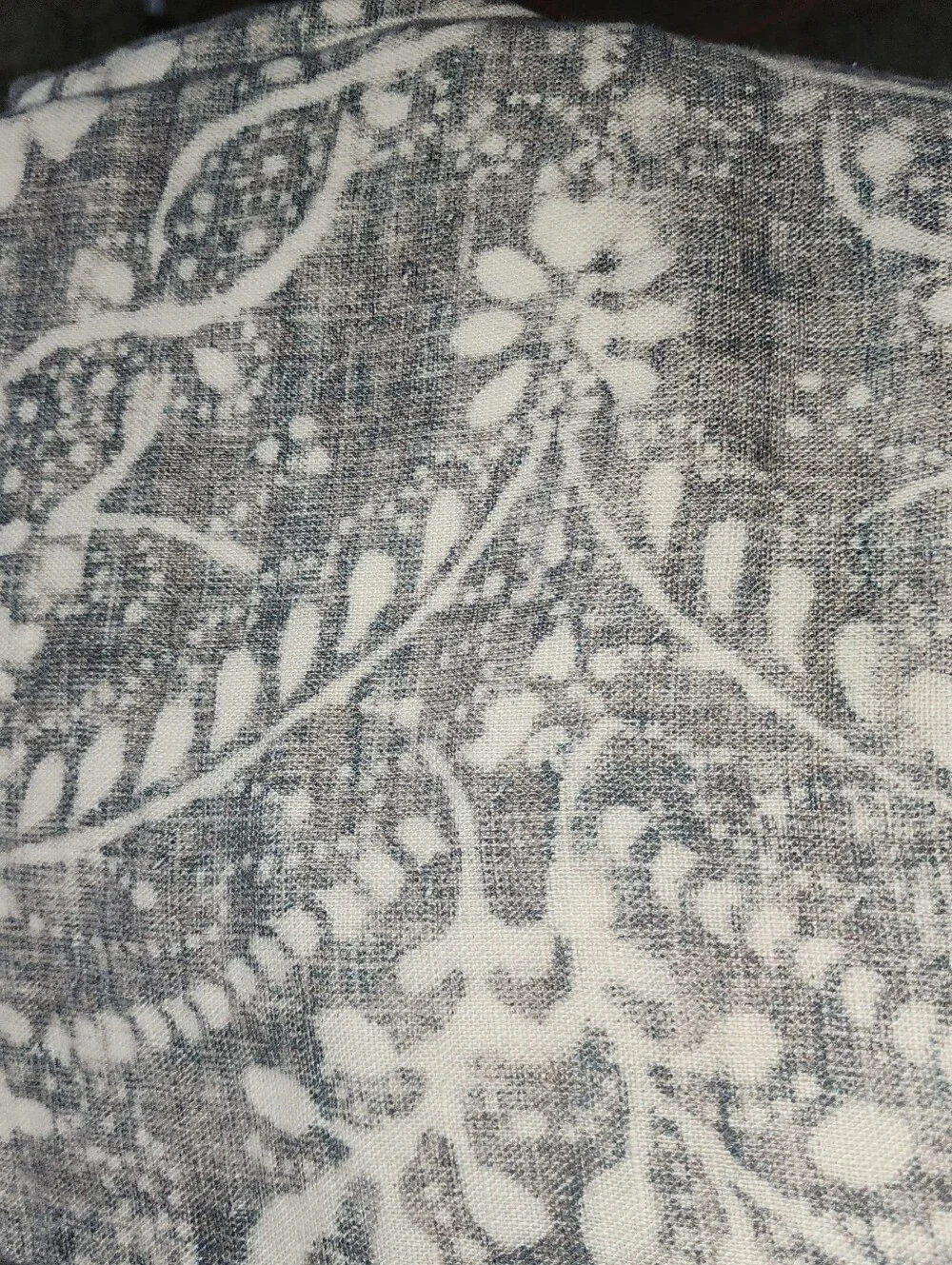Pottery Barn Bernyce Linen Pillow Covers Set/2 20X20 Gray Ivory Floral Botanical